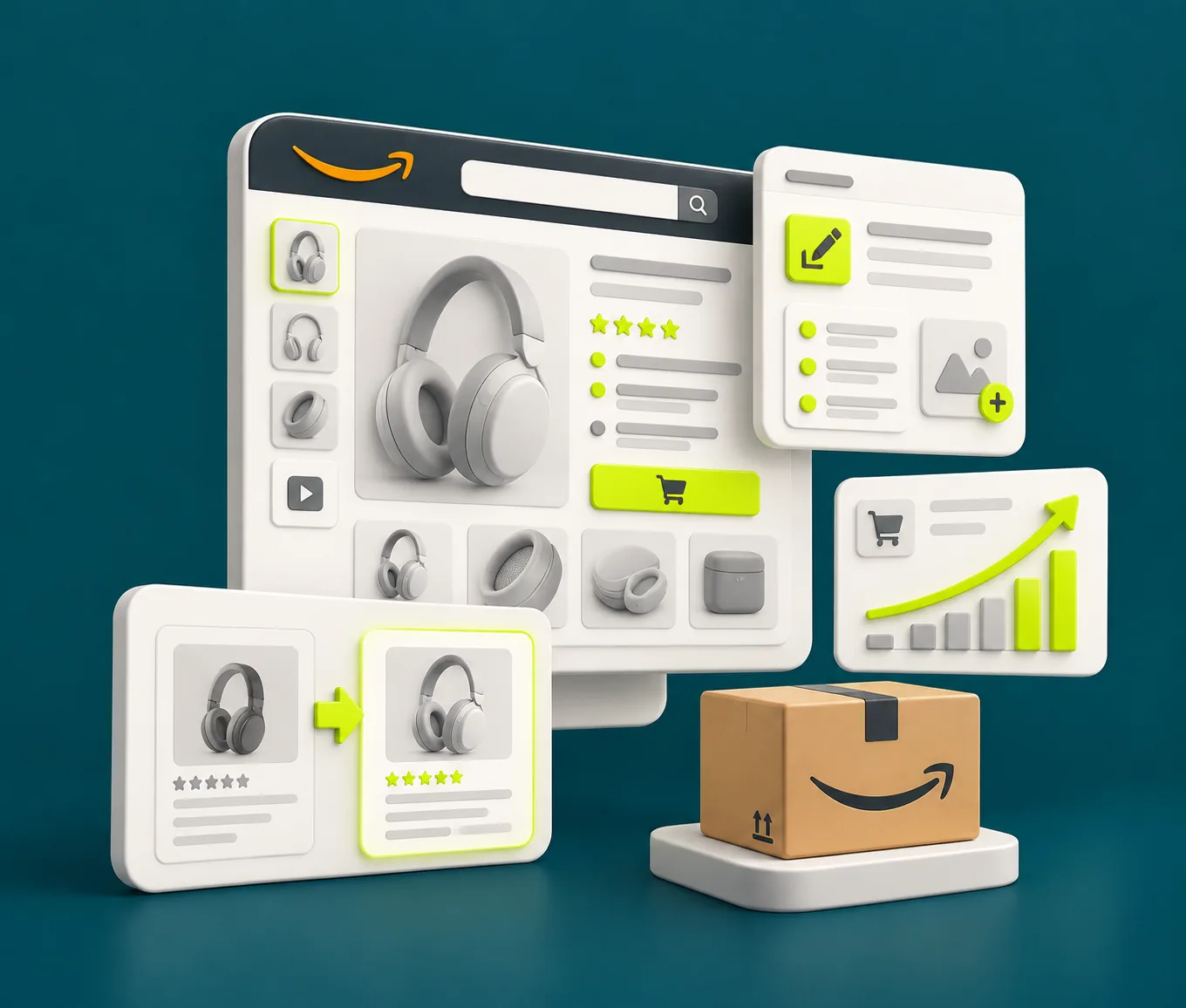 Amazon Design & Storefronts strategy and performance illustration