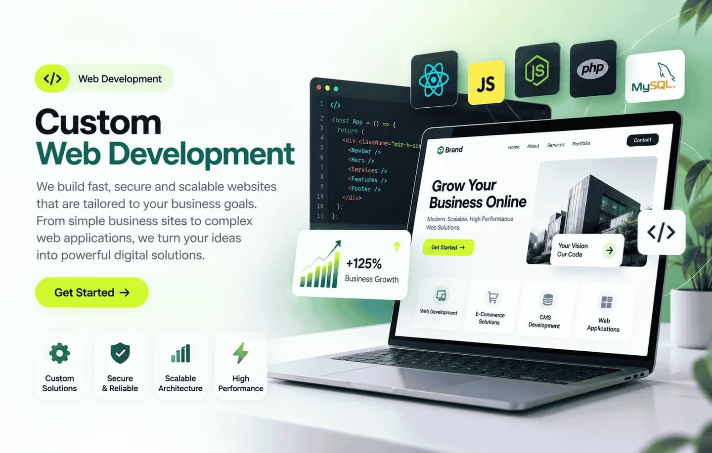 Custom Web Development service illustration